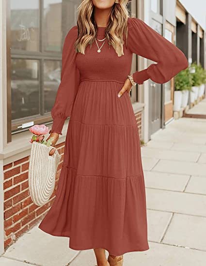 Smocked Top Midi Dress