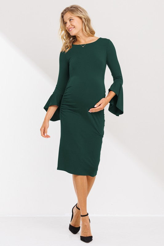 Bell Sleeve Maternity Dress