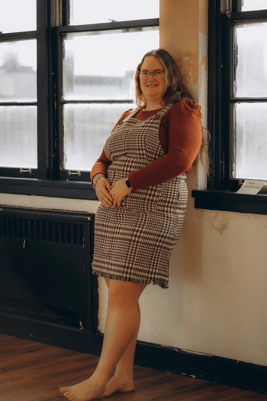 Plus Jumper Plaid Overall Dress