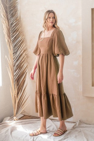 Textured Midi Dress