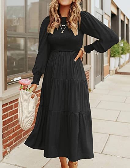 Smocked Top Midi Dress