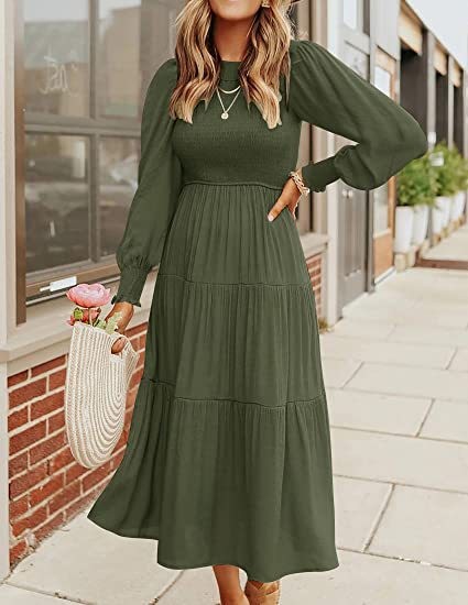 Smocked Top Midi Dress
