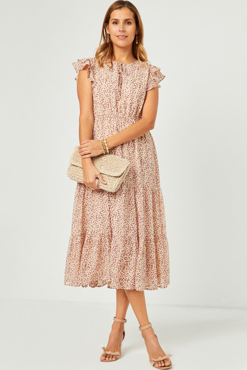 Floral Tiered Ruffle Dress - Uptown Boutique